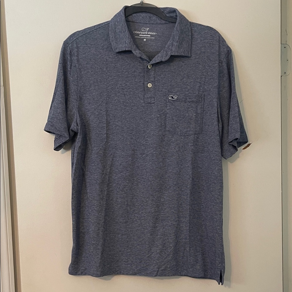Vineyard Vines Heathered Navy Polo Shirt